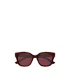 Gucci Geometric Frame Sunglasses In Red