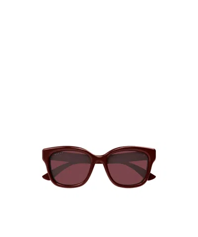 Gucci Geometric Frame Sunglasses In Red