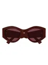 Gucci Geometric-frame Sunglasses In Brown