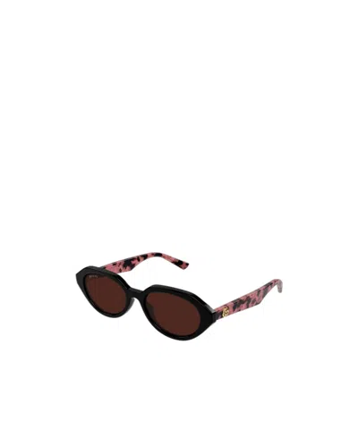 Gucci Geometric Frame Sunglasses In Brown