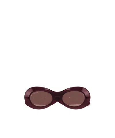 Gucci Geometric Frame Sunglasses In Red