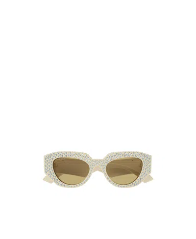 Gucci Geometric-frame Tinted Glasses In Nude