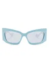 Gucci Geometric-frame Tinted Sunglasses In Blue