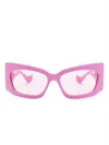Gucci Geometric-frame Tinted Sunglasses In Pink
