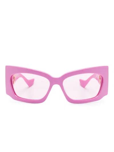 Gucci Geometric-frame Tinted Sunglasses In Pink