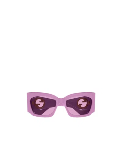 Gucci Geometric-frame Tinted Sunglasses In Pink