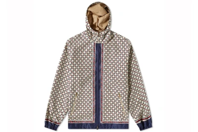 Pre-owned Gucci Geometric G Motif Jacket Ivory Blue