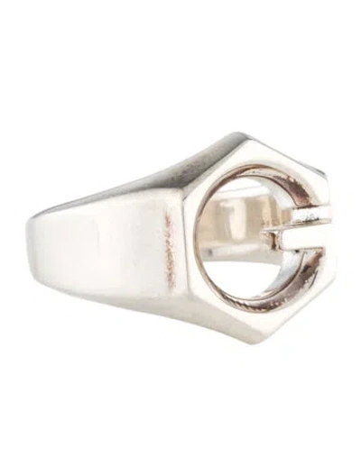Pre-owned Gucci Geometric G Ring In Multi