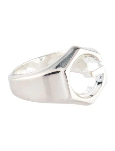 Pre-owned Gucci Geometric G Ring In Multi