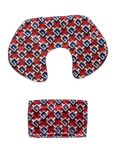 Pre-owned Gucci Geometric G Travel Set In Blue/red