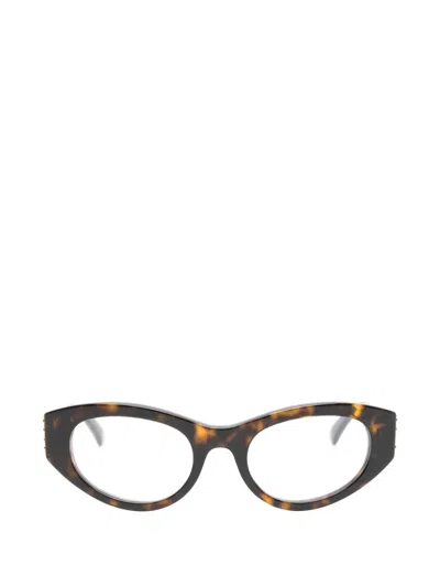 Gucci Geometric Glasses In Brown