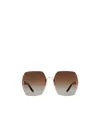 Gucci Geometric-lenses Rimless Sunglasses In Brown