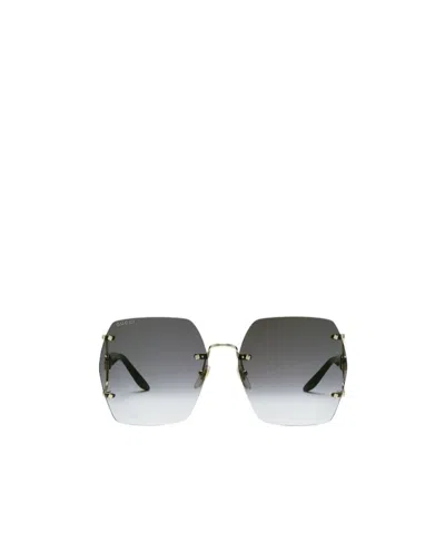 Gucci Geometric-lenses Rimless Sunglasses In Gray