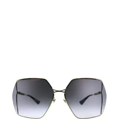 Gucci Geometric Metal Sunglasses With Grey Gradient Lens In Gold