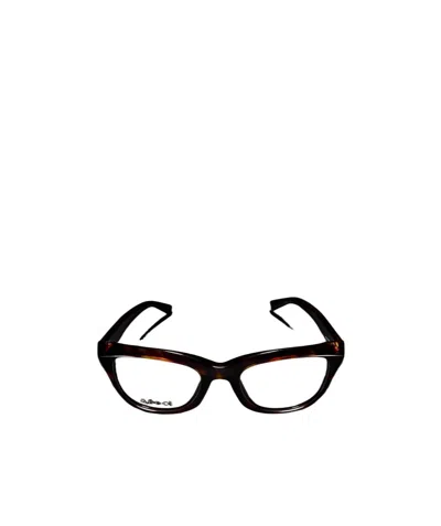 Gucci Geometric Optical Frame In Brown Hawksbill Pattern