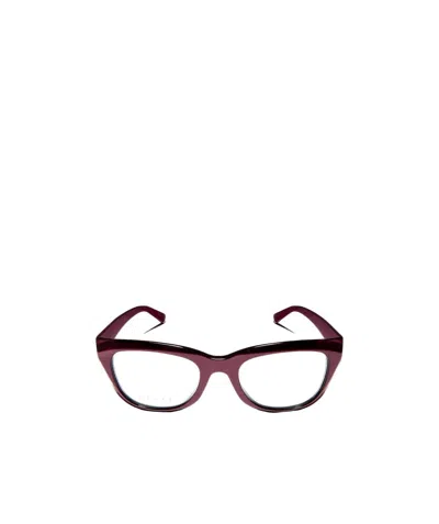 Gucci Geometric Optical Frame In Burgundy
