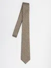Gucci Geometric Pattern Silk Tie In Brown