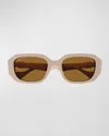 Gucci Geometric Plastic Rectangle Sunglasses In Red