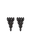 Gucci Modern Multi-stone Geometric Earrings In Black