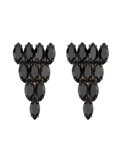 Gucci Modern Multi-stone Geometric Earrings In Black