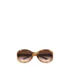 Gucci Geometric Sunglasses In Brown