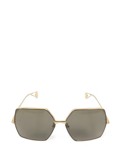 Pre-owned Gucci Geometric Sunglasses In Gold