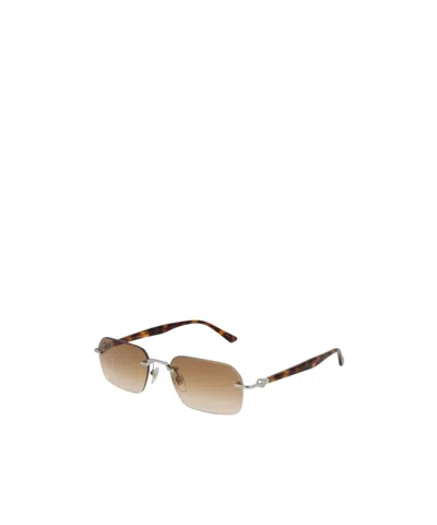 Gucci Geometric Sunglasses In Silver