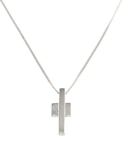Pre-owned Gucci Geometrical Cross Pendant Necklace, 15.75" In Multi