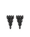 Gucci Modern Multi-stone Geometric Earrings In Black