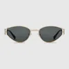 Gucci Geometrical Frame Sunglasses In Gold