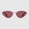 Gucci Geometrical Frame Sunglasses In Pink