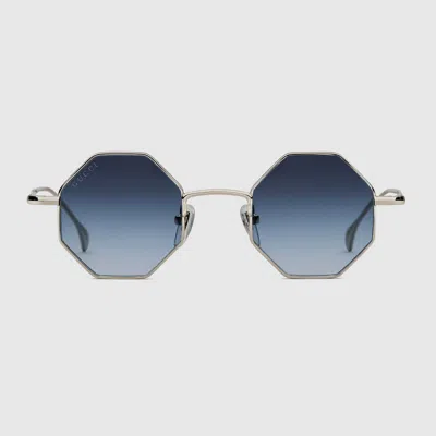 Gucci Geometrical Frame Sunglasses In Silver