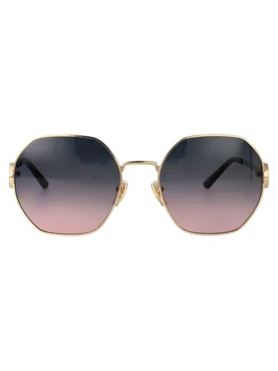 Gucci Geometrical Sunglasses Gg2046 S 002 In Gold