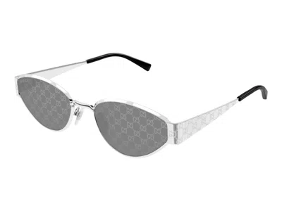 Pre-owned Gucci Geometrical Sunglasses In Silver Smoke (gg1853s/002)