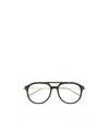 Gucci Eyewear Pilot Frame Glasses In Black