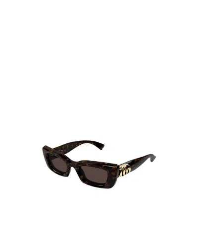 Gucci Eyewear Rectangle-frame Sunglasses In Brown