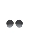 Gucci Geometrically Shaped Frame Sunglasses In Black