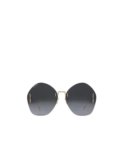 Gucci Geometrically Shaped Frame Sunglasses In Black