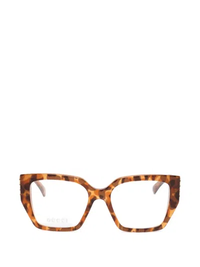 Gucci Geometric-frame Glasses In Brown