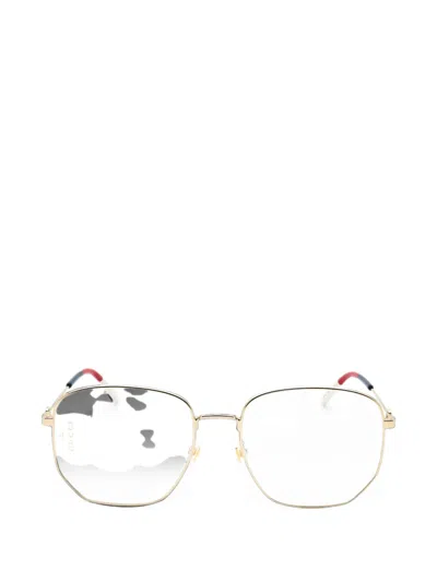 Gucci Geometric-frame Glasses In Gold