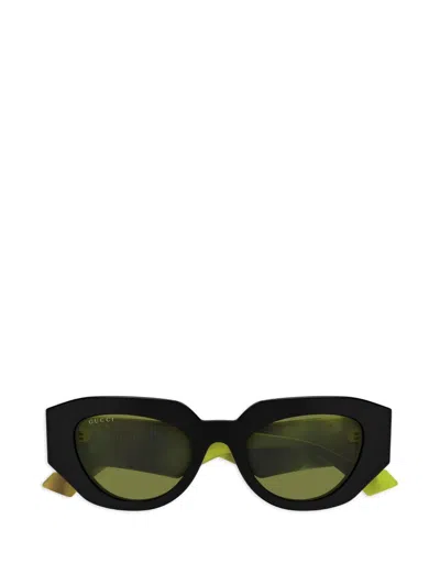 Gucci Geometric-frame Sunglasses In Black