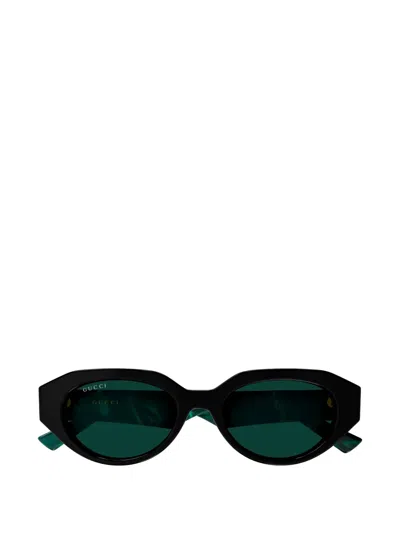 Gucci Geometric-frame Sunglasses In Green
