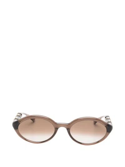Gucci Geometric-frame Sunglasses In Brown