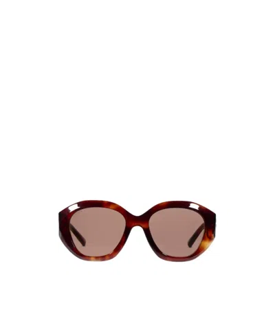 Gucci Geometric-frame Sunglasses In Brown