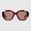 Gucci Geometric-frame Sunglasses In Gray