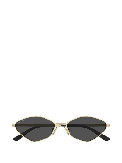 Gucci Geometric-frame Sunglasses In Gray