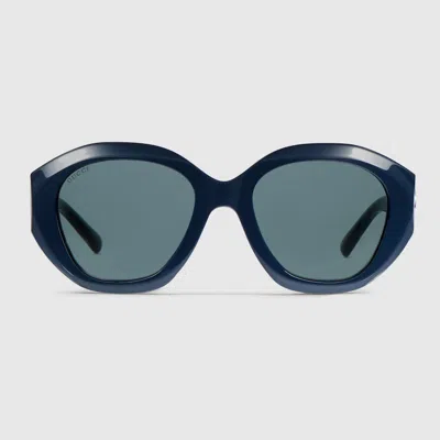 Gucci Geometric-frame Sunglasses In Green
