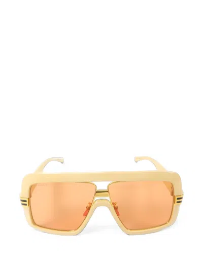 Pre-owned Gucci Geometric-frame Sunglasses In Neutrals
