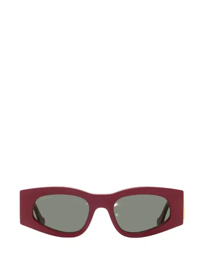 Gucci Geometric-frame Sunglasses In Red