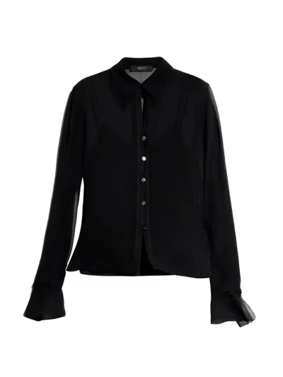 Gucci Georgette Light Silk Shirt In Black